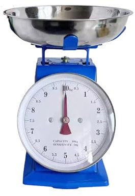 ZGFHLI Balance De Cuisine Mécanique,Balance De Cuisine sans Batterie,Balance De Cuisine Rétro avec Fonction De Tare,Balance pour La Cuisine avec Bol en Acier Inoxydable,10KG