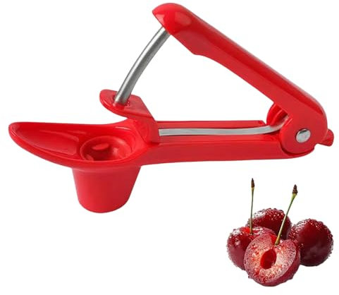 Kirschentkerner,Kirschenentkerner,Entkerner Edelstahl,Kirschen Kirschentsteiner,Kirschkernentferner,Obstentkerner,Kernentferner,Obstkernentferner (Rot)