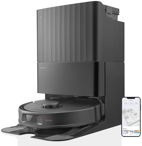 roborock Qrevo S Aspiradora Robot, HyperForce® 7000Pa, Autovaciado de Polvo, Base multifunción, Control Inteligente, PreciSense® LiDAR, además 2 Paños de Limpieza, Negro