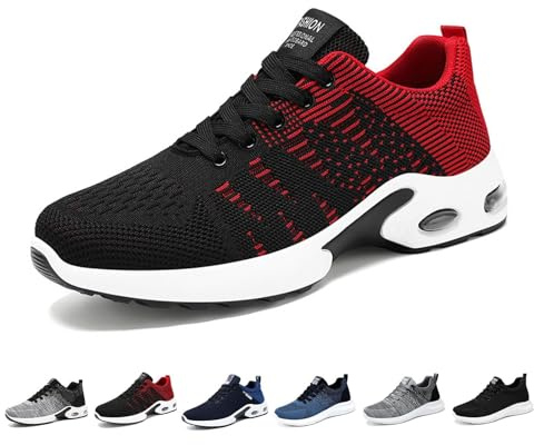 Ortopediska bowlingskor för män – högerhänta breda sneakers för komfort och prestanda, Svarta röda vadderade sulor, 41 EU