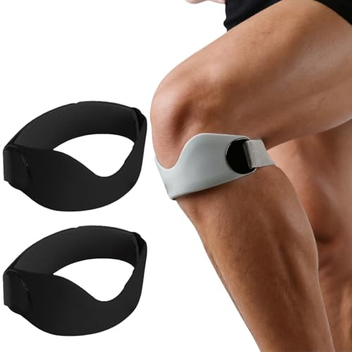 bergxperten FlexWrap Faja rotuliana ajustable con almohadillas de silicona, correa de soporte para rodilla para running, baloncesto y senderismo, juego de 2 unidades