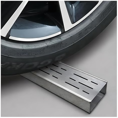 ZHENGQIAN Canaletta scolo Acqua piovana Inox,canaletta scolo Acqua piovana terrazzo,grondaia Acqua piovana,Canale di Drenaggio Esterno con Griglia in Acciaio Inossidabile(H5*W4CM/H1.96*W1.57IN)