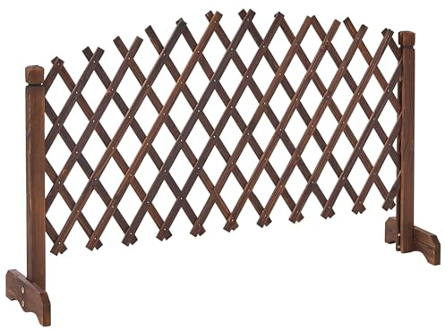 Celosía de jardín Enrejado Extensible y Plegable 122 x 70 cm Madera de Abeto marrón Oscuro Pavarolo