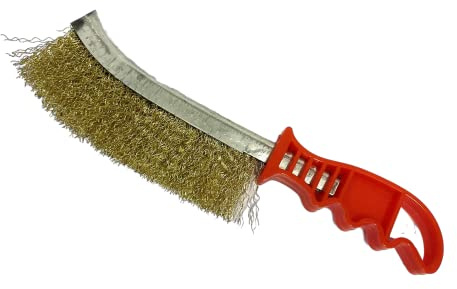 SoSupplies Cepillo de alambre de mano con mango de plástico resistente, Cepillo de puas, Pintura de herramienta de bricolaje, Removedor de óxido