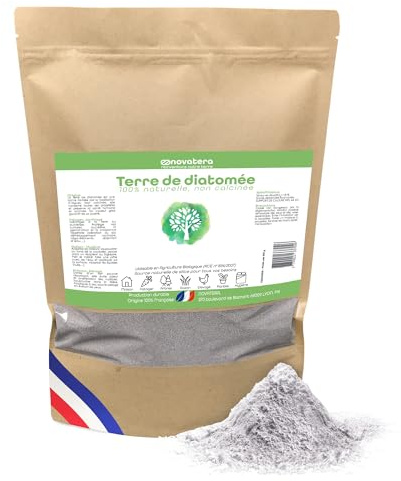 NOVATERA I Terre de Diatomée 100% Naturelle & Extraite en France I Sachet Zip 450g I Agriculture Biologique I Ultrapure, Non Calcinée I Certifié ECOCERT I Entretien, Jardin, Animaux, Élevage