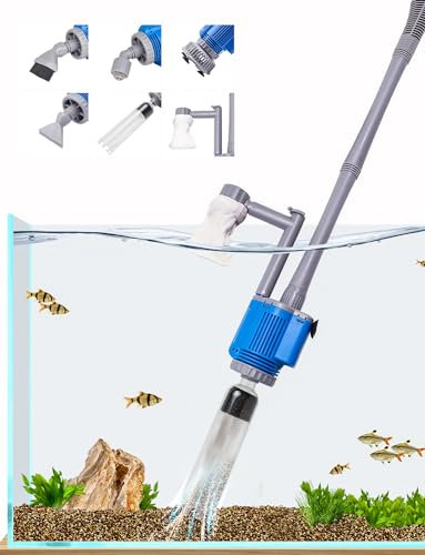 Nettoyeur électrique pour Aquarium, avec changeur d'eau Laveur de Sable Nettoyage des débris Filtre à Eau Douche à Eau débit d'eau 6 en 1 Kit de Nettoyage de Gravier Multifonction (Electric cleaner)
