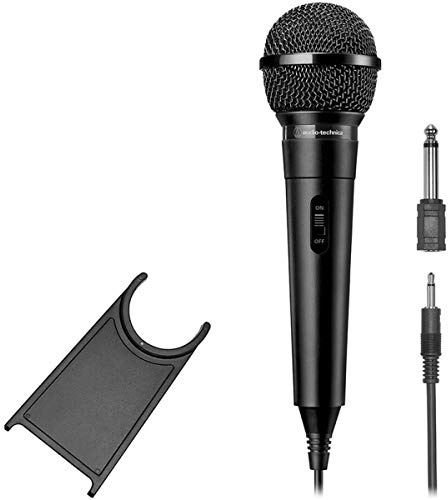 Audio-Technica ATR1100X Unidirectional Dynamic Vocal/Instrument Microphone Includes Desk Stand (Black)
