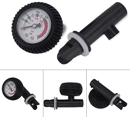 Kayak Barometer,Nylon Inflatable Boat Air Pressure Gauge,0-0.35 BAR Rubber Boat Barometer,0-5.08 PSI Valve Adapter Manometer for Kayak Raft,Accesory Pressure Gauge for Inflatable Kayak