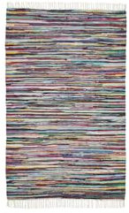 andiamo Bunter Flickenteppich aus Baumwolle, pflegeleichter Fleckerlteppich, handgewebt, robust, 50 x 80 cm, 701610