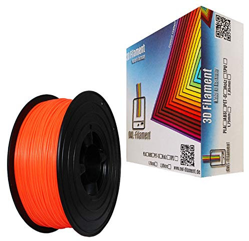 OWL-Filament 3D-Drucker PLA 1,75mm 1kg Spule Rolle (Neon Orange)