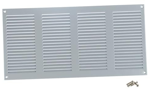 Gris 400x200 mm Rejilla de Ventilacion con Mosquitera, Metalica