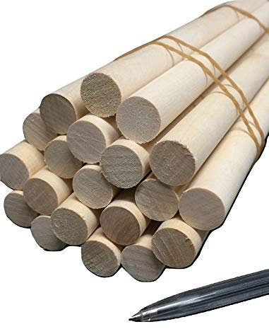 Trustleaf 19mm x 600mm Birch Hardwood Wooden Craft Sticks/Dowels - Seconds - Pack of 5 Dowels