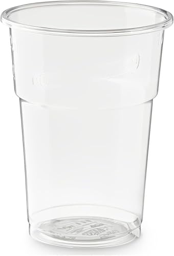 100/500/1000 vasos desechables de 400 ml, marca 0,3 y de 1/2 pinta – Biodegradables y compostables de PLA desechable sin plástico | After Plastic (100)