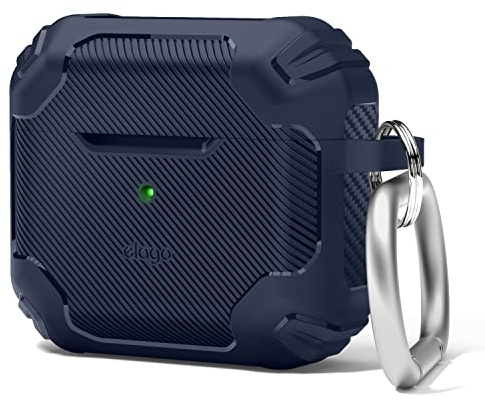 elago Cover Armor Solida in TPU per AirPods 3 | Design Antiurto, Supporta la Ricarica Wireless, Protezione Completa (Blu)