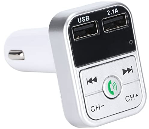 Émetteur FM Bluetooth pour Voiture, Récepteur FM BT pour Voiture avec Deux Ports USB, Appel Mains Libres, Technologie CVC, Microphone Intégré, Adaptateur D'autoradio FM pour Téléphone, Tablette