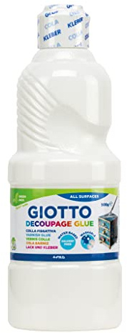Giotto- Flacone 500 g Colla Decoupage liquida, Colore Bianco, 500g, F546500