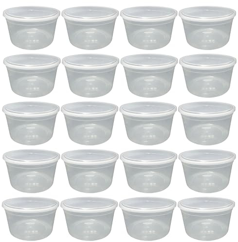 (Pack of 30) Large Clear Round Plastic Food Storage Containers With Airtight Lids Meal Prep Takeaway Storage Containers BPA Free Kitchen Storage Container Microwave & Freezer Safe (4L Litre)