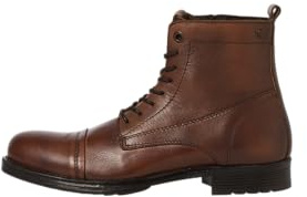JACK & JONES Jfwshaun Stivali in Pelle SN, Stivaletti con Lacci Uomo, Cognac, 45 EU