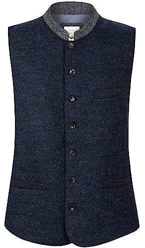 Stockerpoint Herren Jules1 Trachtenweste, blau grau, 54