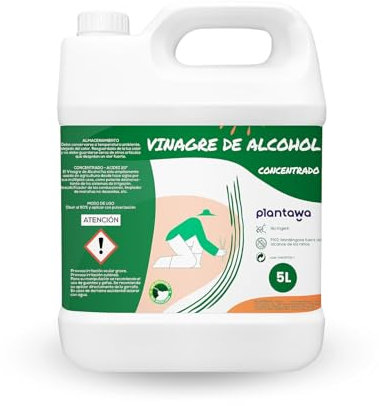Plantawa Vinagre de Alcohol Concentrado 5 litros | Solución Natural para el Cuidado de Superficies | Acción Eficaz y Seguro | Desincrustante Calcáreo, Sin Residuo.