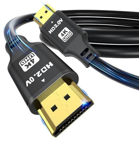 charlore Cavo HDMI 4K/60HZ 18 Gbps 5m, connettori placcati oro ad alta velocità, Ethernet Audio Return, compatibile 3D con Laptop PS3/4/5 PC HDTV Proiettore