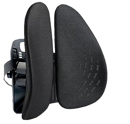 Lendenwirbelstützkissen für Bürostuhl und Autositz, Lendenwirbelstützstuhl-Rückenstütze, Atmungsaktives Mesh-Ergonomisches Entspannungsstuhl-Rückenkissen für Büroauto (BLACK)