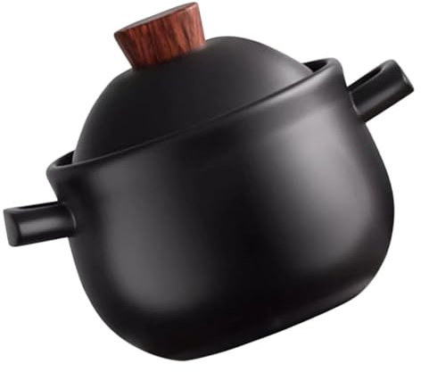 BESTonZON Pot Casserole Ceramic Stew Pot Lid Korean Stew Ceramic Cooking Home Cooking Braised Chicken Rice Soup Bibimbap