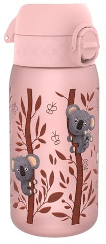 Ion8 Borraccia per Bambini, 350 ml, a Prova di Perdite, Facile da Aprire, Serratura Sicura, Lavabile in Lavastoviglie, Senza BPA, Maniglia per il Trasporto, Facile Pulizia, Koala