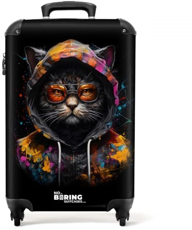 NoBoringSuitcases© Handgepäck Koffer, Reisekoffer, Reisetasche mit Rollen, | Koffer Groß, Hartschalenkoffer, Trolley Handgepäck, Koffer Mittelgroß, Suitcase, TSA Schloss, Koffer Klein, Graffiti-Druck