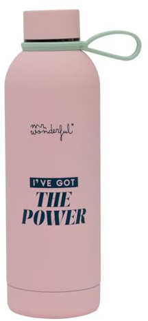 Mr. Wonderful - Botella térmica 550 ml - I’ve got the power - Botella de Agua de Acero Inoxidable - Botella con CIerre Hermético y Libre de BPA - Capacidad 550 ml