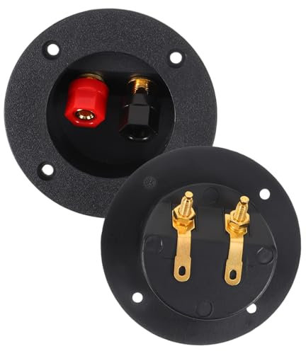LIFKICH 2pezzi Terminali Per Altoparlanti in Metallo Resistente Placcatura in Oro Connettori Per Altoparlanti Design Aperto Per Facile Installazione Conduttività e Resistenza Alla Corrosio