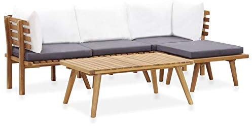 Festnight Balkon Lounge Klein Gartenlounge Outdoor Holz Balkon Sofa Balkonmöbel Kleiner Ecklounge Gartensofa L Form Ecksofa Lounge Sofa Outdoor Garten Loungemöbel Terrasse Gartenmöbel Set