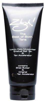 Zhuzh! Crème de jour autobronzante de luxe - 200 ml - Hydratante et accélérateur de bronzage au beurre de karité - Pour un bronzage naturel sans traces