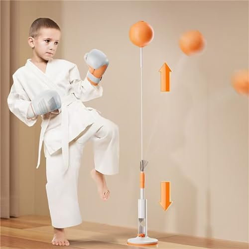 Uixxducc Punchingball Kinder Boxbirne 120-135 cm Höhenverstellbar Speedball Reflexball Boxen Trainingsball für Boxen Sport (Boxhandschuhe Nicht enthalten)