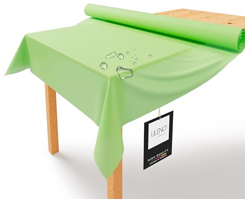 LILENO HOME Rotolo di tovaglia 1,10 x 25 m - Tovaglia verde mela in tessuto non tessuto - Simile al tessuto, tovaglia lavabile come rotolo, venduta al metro rotolo di tovaglia - Alternativa al rotolo