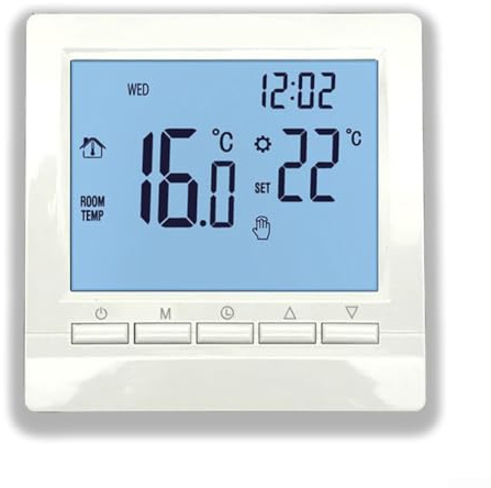 Termostato per riscaldamento a pavimento, termostato digitale per riscaldamento a pavimento, regolatore di temperatura intelligente per case intelligenti, funzione programmabile ()