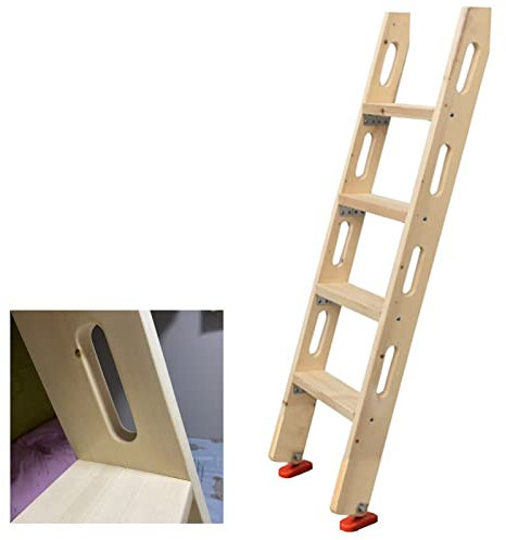 Heavy Duty Wooden Bunk Bed Ladder - Universal Replacement Ladder for Bedroom Dorm, Non-Slip Foot, 39/49/59 Tall
