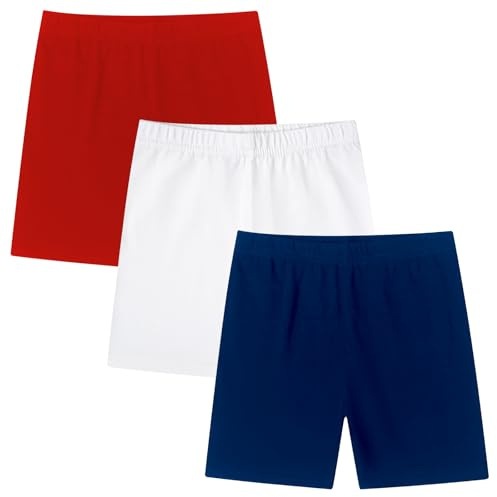 Moitiy cykelbyxor barn kryssningsbyxor flickor sportbyxor kruz shorts leggings byxor sport shorts flicka bomull sommarbyxor 5–14 år 3 par, Flerfärgad 03, 7-8 år