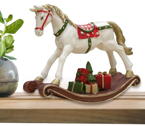 Adornos navideños – Adornos de Caballo de Resina para decoración del hogar, Regalos e Interiores, Adornos árboles de Navidad y Decoraciones de Mesa, Adornos navideños de