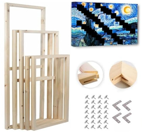 AYWTIUN Bilderleiste Holz Massivholz-Leinwand-Bilderrahmen-Set, DIY-Keilrahmen for Leinwanddrucke, Diamant-Ölgemälde, Holzwandkunst, Galerie, Heimdekoration(20cmx30cm)