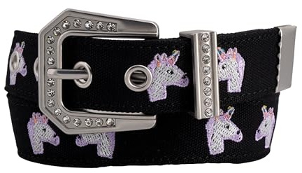 EANAGO Kinder Gürtel robuster Stoffgürtel mit Stickerei verstellbar | Für Kinder ca. 3–12 Jahre (Taillenumfang 52-67 cm), bequeme Schnalle, hochwertiges Accessoire für Schule, Freizeit & Alltag