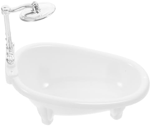 Milisten Doll House Mini Bathtub 6.29 Inch Plastic Dollhouse Bathtub Accessory Realistic 1/12 Scale Mini for Dollhouse Furniture Decor