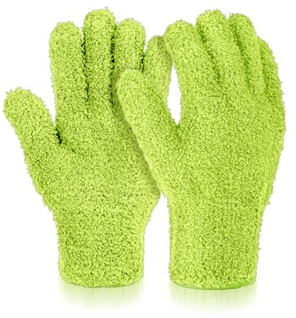 Ymapinc Plant Dusting Gloves, Microfiber Gloves for Plant Dusting, Reusable Dust Mitt for House Use, Kitchen Indoor Glove for Desk, Light, Window Blind, Car Screen Wash
