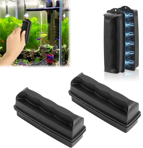 2 Stück Aquarium Scheibenreiniger Magnet Aquarium Magnet Scheibenreiniger Algenmagnet Glas Starke Magnetbürste für Reinigung von Aquarien Fenstern und Glastüren