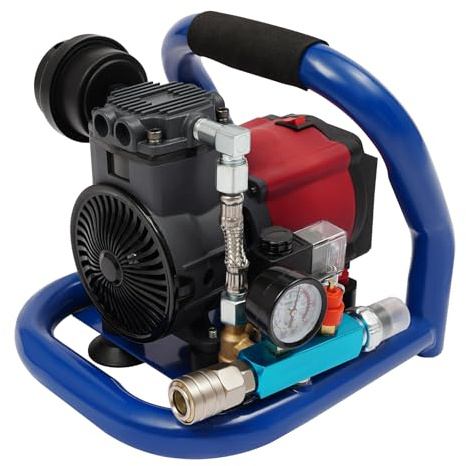 Compresor de aire, compresor de aire de 350 W sin cable, presión máxima de 7 bar, compresor de aire comprimido de batería, 1,5 l, capacidad de bombona de gas, nivel de ruido 65 dB