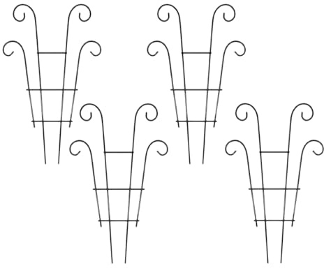 Pflanzen Rankgitter,4 Teile Kleines Metall Rankgitter Set Für Vertikales Wachstum - 35,5 cm Pothos Stützstangen,Monstera Efeu Clematis für Balkon Terrasse Wohnzimmer Büro