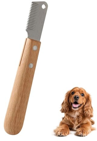 Deslanador y Cuchillo Pelador de Aseo para Perros y Cachorros - Herramienta de Stripping para Pelos Gruesos