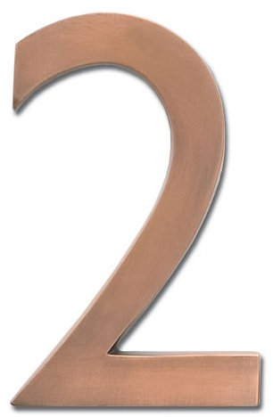 ARCHITETTONICA 3585AC-2 - Numero civico galleggiante in ottone massiccio, 5 pollici