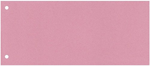 VR - Trennstreifen 10,5 x 24 cm, 100 Stück pro Pack, 180 g/qm!, Recycling-Papier, rosa, 2-fach gelocht