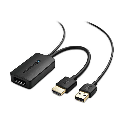 Cable Matters Unidirectional HDMI to DisplayPort Adapter-up to 4K@30Hz-(Active HDMI to DP Adapter, HDMI Source to DisplayPort Monitor only)